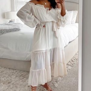 Vici peacekeeper off the shoulder midi dress